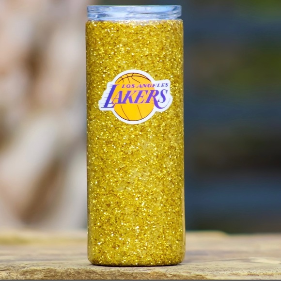Hand Crafted Other - 30 Oz Skinny Tumbler LA Lakers Basketball Glitter Personalized Custom Drinkware
